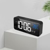 LED Alarm Electric Clock Multifunctional Exquisite Mirrored Surface Silent Bedside