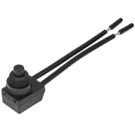 Zing Ear ZE-107S 2 Wire On Off Push Button Canopy Switch Replacement 3A 250VAC 6A 125VAC for Lamps, Light Fixtures, Appliances, Automotive and Fans