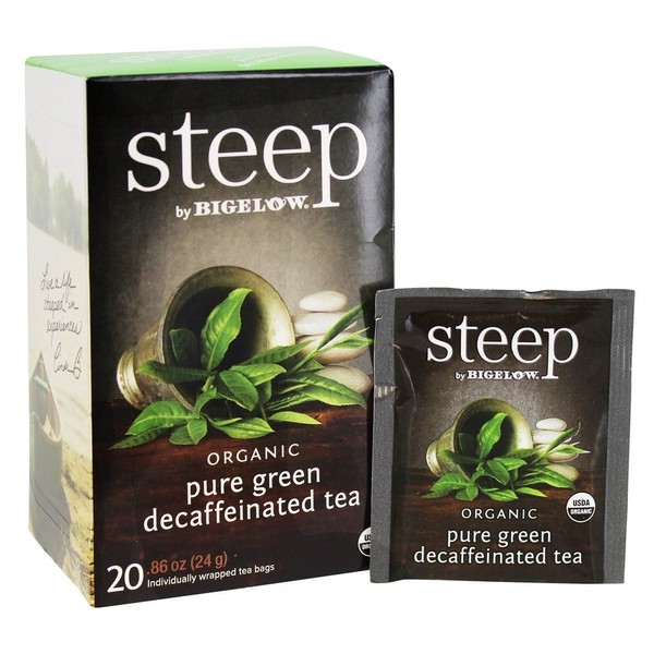 Bigelow Steep Organic Pure Green Decaffeinated Tea (6x20 Bag)