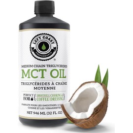 32oz MCT Oil from Sustainable Coconuts 60/40 C8/C10 Pure MCT OIl- Keto, Paleo Approved. Independently Quality Tested Left Coast Performance