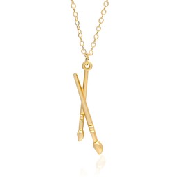 ONLYJUMP Palette Brush Asymmetric Necklace for Art Teacher Artist Charm Chic Fashion Design Colorful Paint Pendant Drop Necklace Jewelry Gold (Brush)