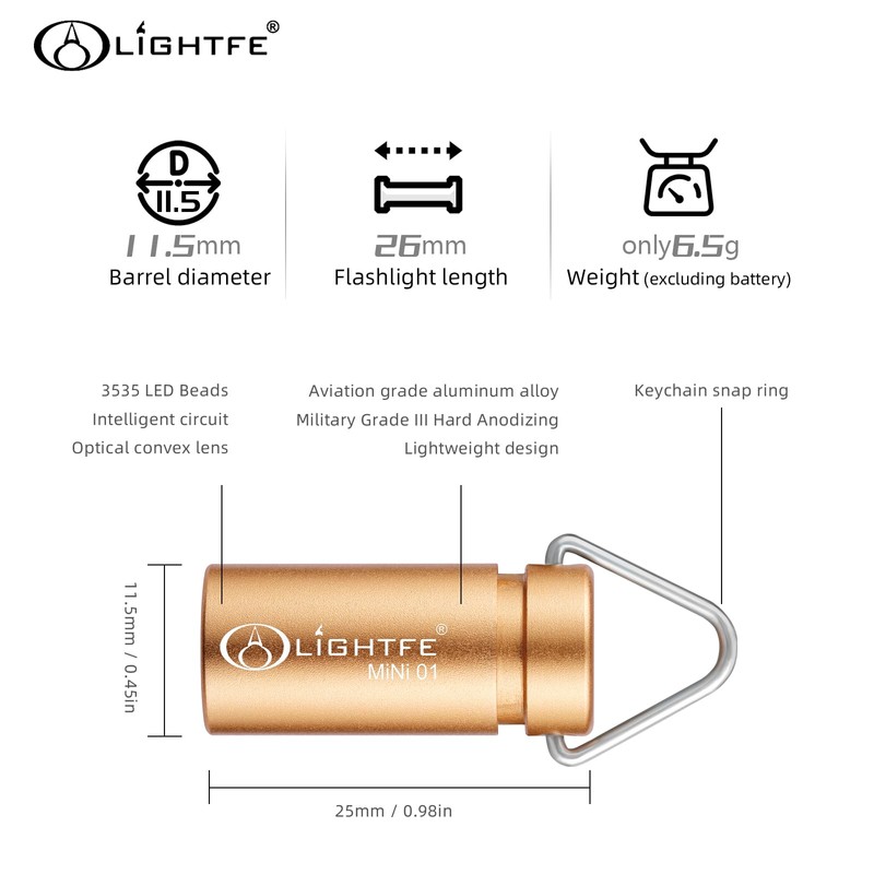 LIGHTFE MINI01 keychain flashlight mini keychain light is light, small,
