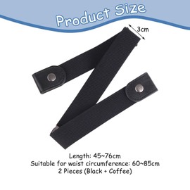 WUFGWBD 2 Pieces Of Buckleless Belts, Portable Belts, Creative Belts, Adjustable Belts, Elastic Belts, Clothing Accessories