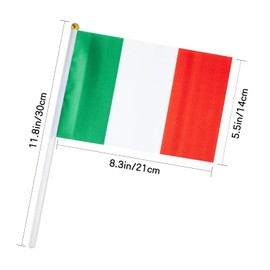 Italy Flag Small Italian Flag 12 Pack Mini Hand Held Italian Flags on Sticks for Party Parades Sports Events Patriotic Holiday Decorations