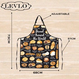 Donut Pretzel Sourdough Rolls Lovers Gifts Bread Around the World Apron Pastry Chef Gift Bread Theme Apron (Bread Around the World)
