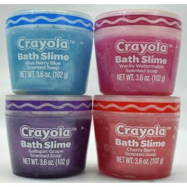 Crayola Glitter Bath Slime - One Each Of Blueberry, Grape, Cherry & Watermelon