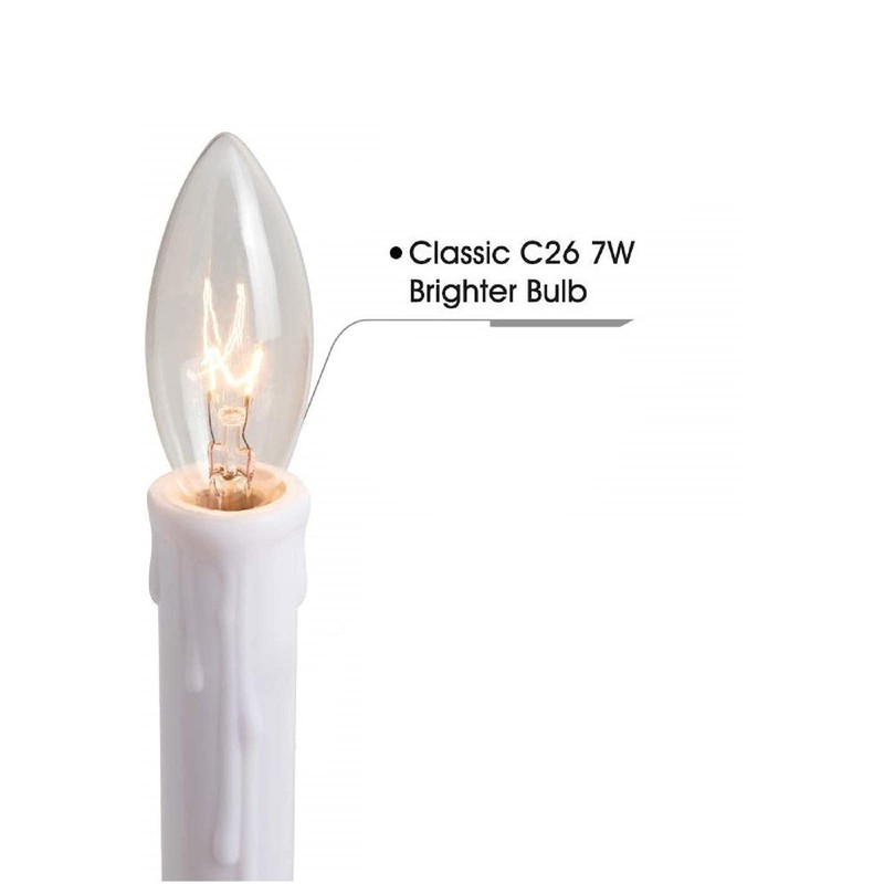 SUNSGNE 25 Pack Candle Light Bulbs, C26 Crystal Clear Torpedo