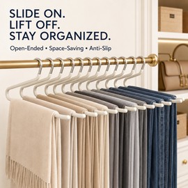 10-Pack Metal Z-Shaped Pants Hangers, Non-Slip Closet Organizer