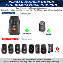 Xotic Tech for Toyota Key Fob Cover with Keychain Soft TPU Key Shell Case, for 2020-2024 Highlander 2018-2024 RAV4 Camry C-HR Corolla Avalon Prius GT86 (Grey Full Seal)