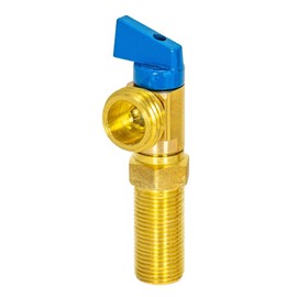 Eastman Brass Outlet Box Blue Handle Washing Machine Valve, 1/2 Inch MIP x 3/4 Inch MHT, Quarter Turn Ball Valve, Cold Water Applications, 60281