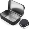 Zhuluck 3 Pcs Black Rectangular Small Tins with Lids Tin