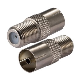 POBADY 2PCS TV Aerial Coaxial Cable Adapter F Type Female to TV Female Adapter DVB-T T2 TV Tuner Antenna Adapter HD TV for TV Ariel BK LED 4K 3D UHD TV