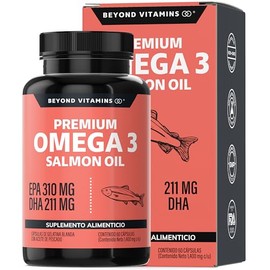 Beyond Vitamins | Omega 3 Salmon Oil | Aceite de Pescado Ultra Concentrado en Ácido Eicosapentaenoico (EPA) y Ácido Docosahexaenoico (DHA)| Aceite Noruego (60 Caps)