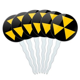 Set of 6 Cupcake Picks Toppers Decoration Symbols - Fallout Shelter