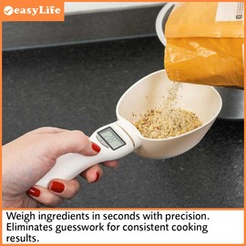 Easylife Digital Measuring Spoon, Digital Scales with Detachable and Dishwasher-Safe Scoop, Electronic Weighing Spoon with LCD Screen - Fully Guaranteed