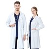 KUMARS Lab Coat Women Men, White Medical Coat Cotton Polyester