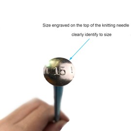 Weabetfu Aluminum Metal Knitting Needle,Colored Straight Single Pointed,10-inch Length for Handmade DIY Knitting,Size US 15(10.0mm)