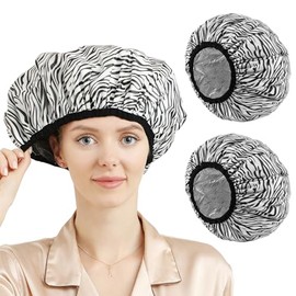 Yizijizi Gorros Térmicos Acondicionamiento Profundo Aluminio Uso Doméstico Peluquerías Teñir Cabello Rayas Blancas Negras