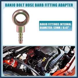 INFINAUTO Universal Banjo Bolt 12mm ID Banjo Bolt Hose Barb Fitting Adapter Replacement for Motorcycle Car Metal Bronze Tone Durable Material Stylish Design
