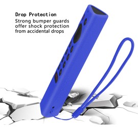 Funda protectora de silicona para control remoto NVIDIA Shield TV Pro/4K HDR, lavable, antipérdida, con bucle remoto, color azul