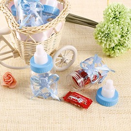 CHSYOO 24 x Blue Baby Boy Candy Bottle Gift Box for Christening Baby Shower Babyshower Kids Party Garden Party Party Favor