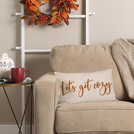 AOFANGGO Fall Pillow Cover 12x20 Let It Cozy Throw Pillow Case Cushion Cover Thanksgiving Autumn Decor for Sofa Bed Couch Outdoor Farmhouse Decoration Lumbar