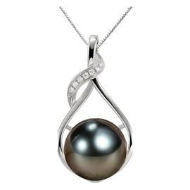 Tahitian Black Pearl Necklace Gift for Women – Elegant Jewelry for Wife, Mom, Girlfriend – Birthday, Anniversary, Wedding, Valentine’s Day, Mother’s Day, Christmas