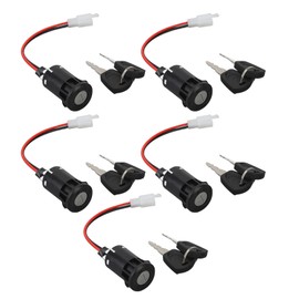 5PCS Motorcycle Ignition Switch with 10PCS Keys Short Wire Engine Ignition Starter Switch Key Set for Bikes Scooters Karts ATV
