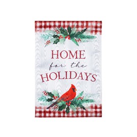 Evergreen Flag Holiday Cardinal Moire Garden Flag 12x18 Inches Double Sided | Christmas Garden Flag for Outside | Weather and Fade Resistant | Outdoor Flag Décor for Home, Yards and Gardens