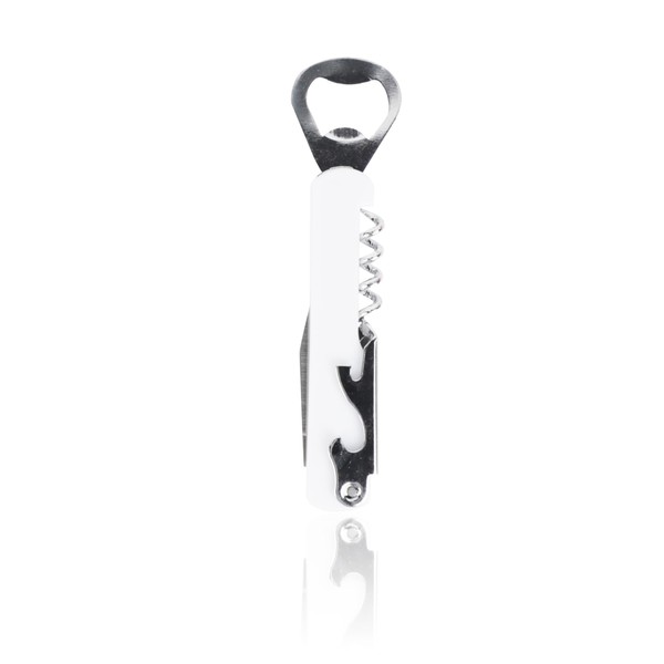 Waiter Corkscrew and Beer Bottle Opener Multifunction Tool (White)