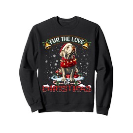 Weimaraner Christmas Tree Decorations Dog Lover Xmas Gifts Sweatshirt, black