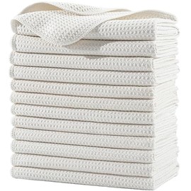 Polyte Toalla de Cocina Microfibra Waffle 340 gsm, 40.6x71.1 cm, 12 Pzas