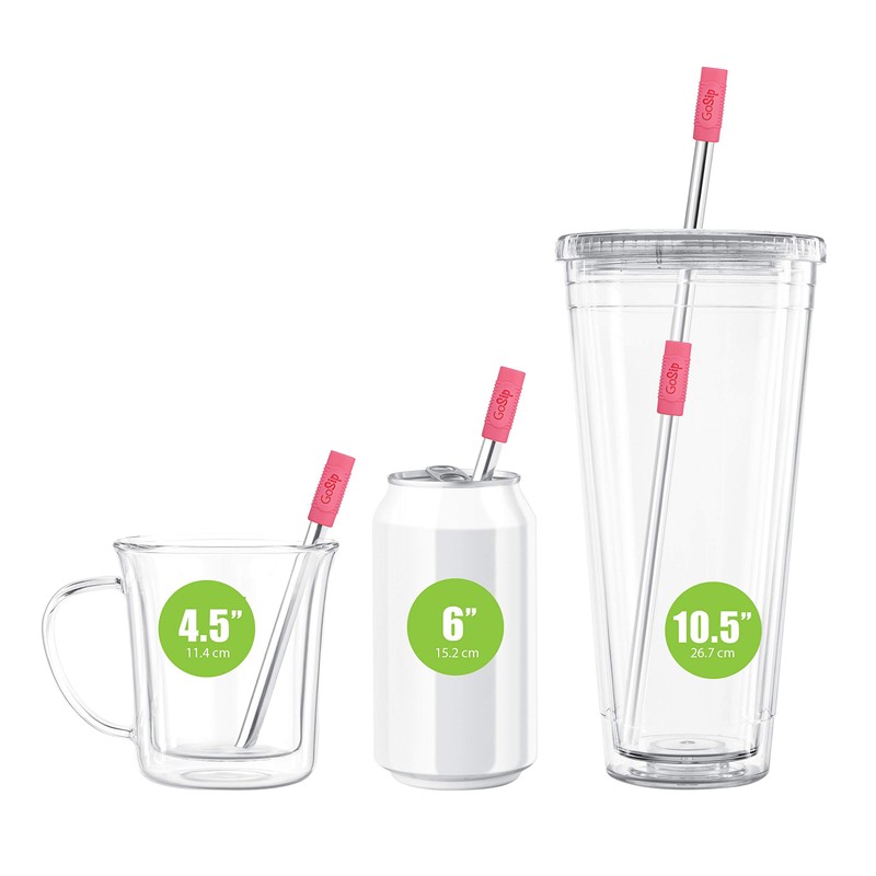 Final Touch GoSip 3-in-1 Reusable Stainless Steel Drinking Straws with
