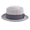MAZ Crushable Wool Felt Round Pork Pie Hat (Large, Grey)