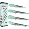 4-in-1 Stainless Steel Kitchen Tongs Set with Silicone Tips
