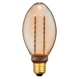 greenandco Vintage Design LED Bulb for Mood Lighting | E27 B75 | Amber | 4W 200lm | 1800K Extra Warm White | 320° | 230V | Flicker-Free | Non-dimmable | Edison Bulb