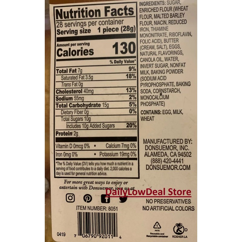 Donsuemor Traditional Madeleines - 28 Individually Wrapped - 28 Oz