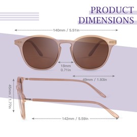 SIPHEW Classic Small Round Sunglasses for Women/Men, Retro Sunglasses Polarized UV Protection Lens for Outdoor/Driving