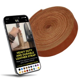 TOFL Correa de piel genuino de grano superior | 72 pulgadas de largo | 5/8 pulgadas de ancho | 1/16 pulgadas de grosor (4 - 5 onzas) | 1 tira de piel para proyectos de manualidades y manualidades,