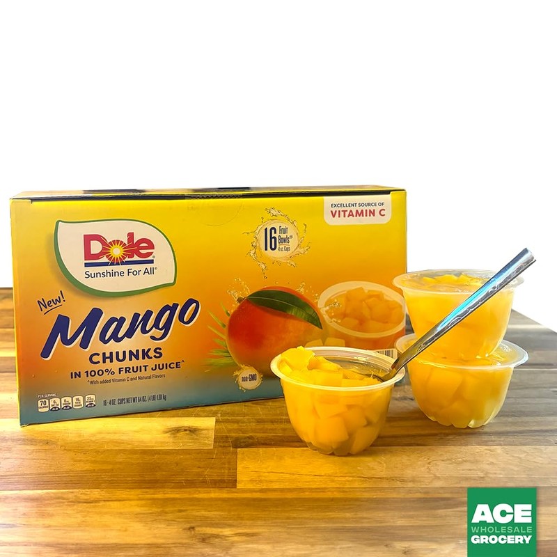 Dole Mango Chunks Fruit Cups in 100% Juice, 4 Ounce