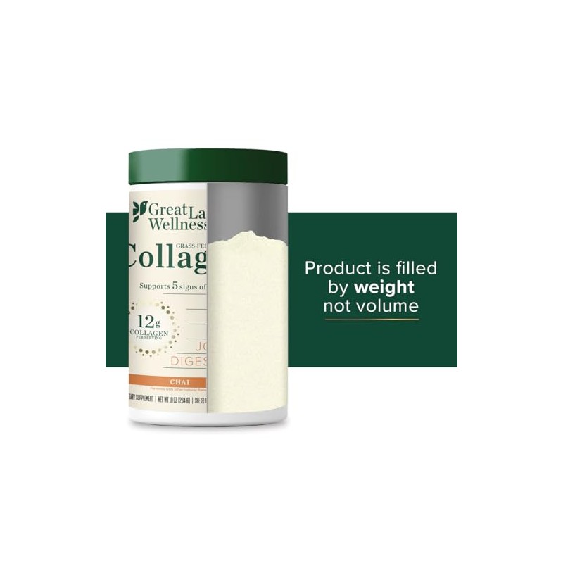 Great Lakes Wellness Hidrolizado Colágeno Proteína Carne Res Sabor Chai