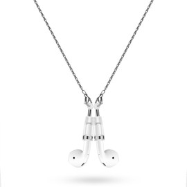 Birwiny Magnetic Anti-Lost Straps for AirPods, Silver Lariat Necklace Chain Lanyard String Compatible with AirPods Pro 3 2 1/Pro 1st & 2nd Headphone Holder Neck Rope Cord