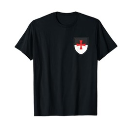 Knights Templar Shield Cross Crusades Side Print T-Shirt T-Shirt