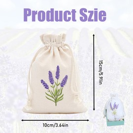 fKiZanthene 10 Pack Lavender Bags, Lavender Drawstring Sachets for Wardrobe Moths and Mosquitoes, Keep Air Fresh, 10 x 15 cm