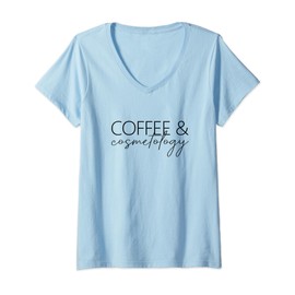 Womens Coffee And Dermatology Dermatologist Dermatology V-Neck T-Shirt