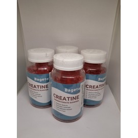 Bageto Lot Of 4 Bageto Creatine Monohydrate Gummies Strawberry 60ct  11/26