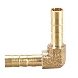 MACHSWON Brass Hose Connector 8mm Metal Double Ended 90 Degree Right Angle Copper Pagoda Joint Pipe Air Fuel Hose Joiner Water Pipe Gas Tubing Hose Fitting 4pcs