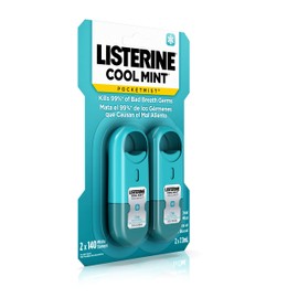 Listerine Pocketmist Cool Mint Oral Care Mist to Get Rid of Bad Breath, 2 Pack ( Pack of 12)