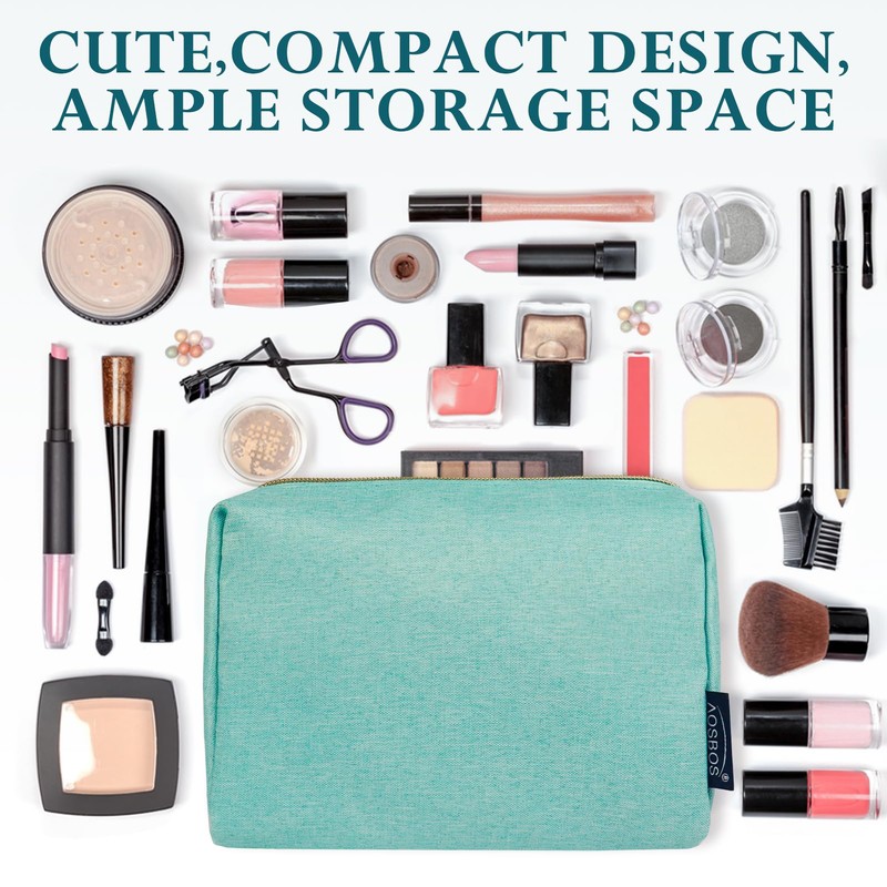 Aosbos Small Makeup Bag Travel Size Cosmetic Bags for Women