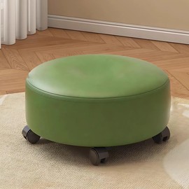 BAESIX Circular Foot Rest with Wheels – Rolling Under Desk Foot Stool with Casters – Ergonomic Office Footrest for Home or Work